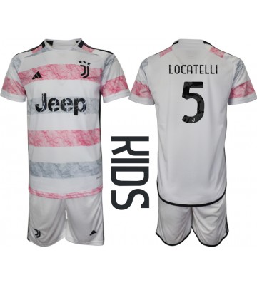 Juventus Manuel Locatelli #5 Borta Kläder Barn 2023-24 Kortärmad (+ Korta byxor)